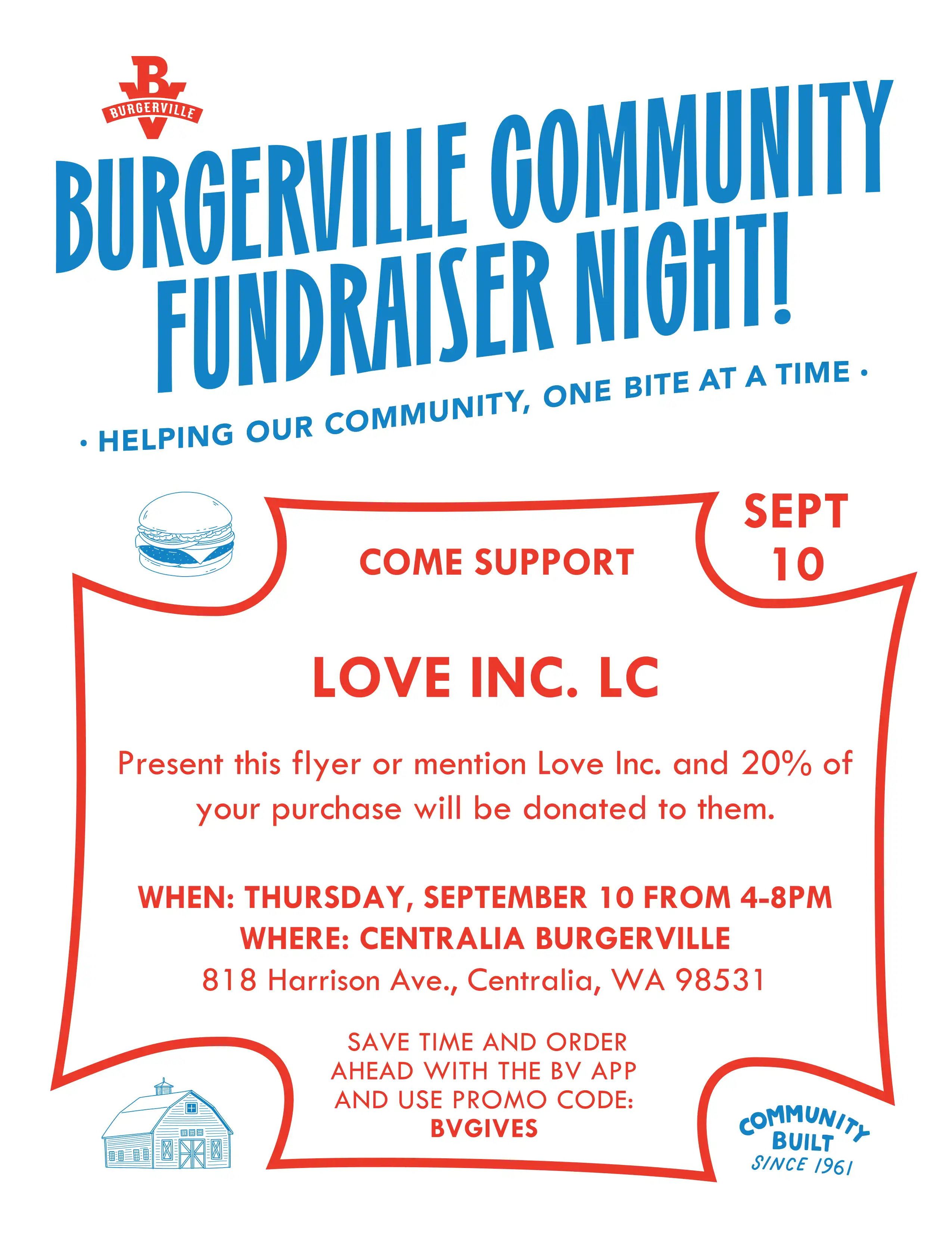 2026 Burgerville Fundraiser Flyer