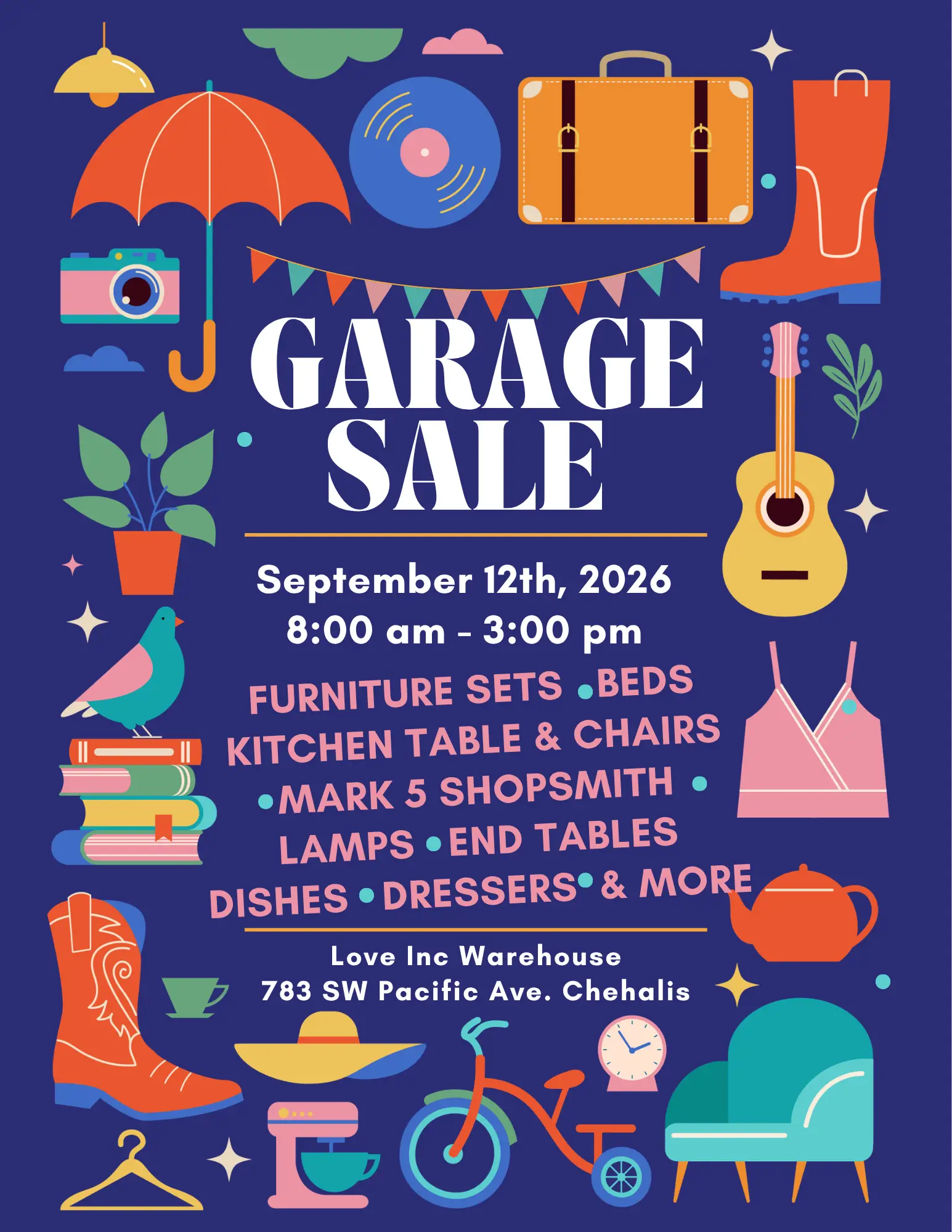 2026 Garage Sale Fundraiser Flyer